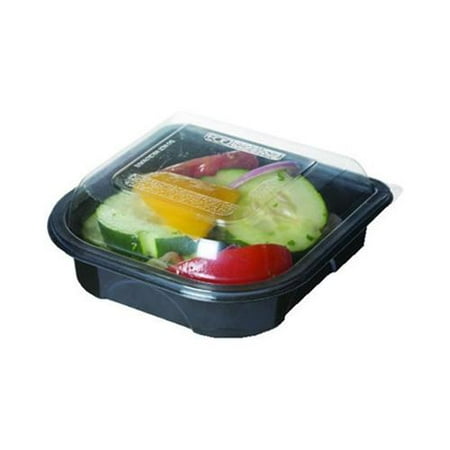 ECO-PRODUCTS,INC. Bluestripe Containers, Black/clear, 42oz, 8 9/10w X 8 4/5d ...
