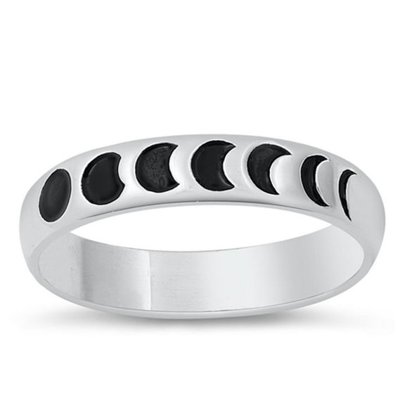 Moon Phases Lunar Night Wholesale Ring .925 Sterling Silver Band Jewelry Female Male Unisex Size 9