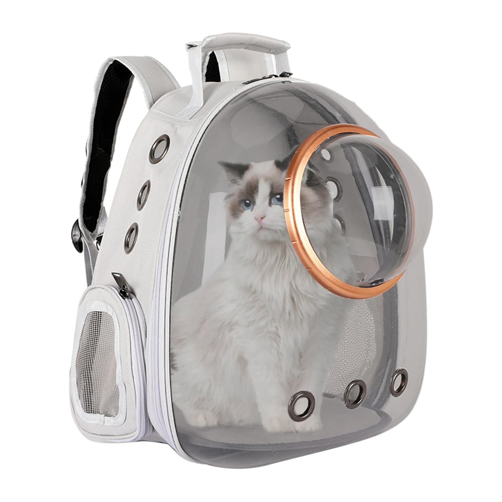 Bvdfgk Cat Dog Carrier Clear Capsule Backpack Travel Sightseeing Knapsack Gray