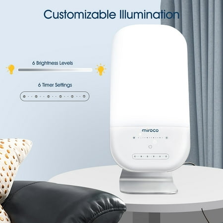 Miroco Light Therapy Lamp, UV-Free 10000 Lux Therapy Light Sunlight Lamp with Timer