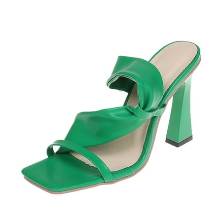 

Follure Girl women s casual shoes Fashion Womens Breathable Lace Up Shoes Chunky Heels Casual Sandals Green 39