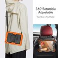 thumbnail image 5 of for iPad 9th 8th 7th Generation (10.2 inch, 2021/2020/2019) Case with Built-in Screen Protector, Shockproof Rotatable Kickstand Cover Hand Strap and Shoulder Strap,Orange+Black, 5 of 8