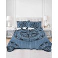 thumbnail image 3 of Blue Compass Nautical Twin Size Down Alternative Comforter, Lightweight Comforter Quilt Bedding Set with Pillow Shams Coastal Vintage All Seasons Bed Comforter Duvet Insert 68"x86", 3 of 7