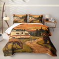 thumbnail image 2 of Catabedysis Vintage Camper Quilt King,Country Farmhouse Style King Coverlet Set For Boys,Multicolor,3 Pieces, 2 of 7