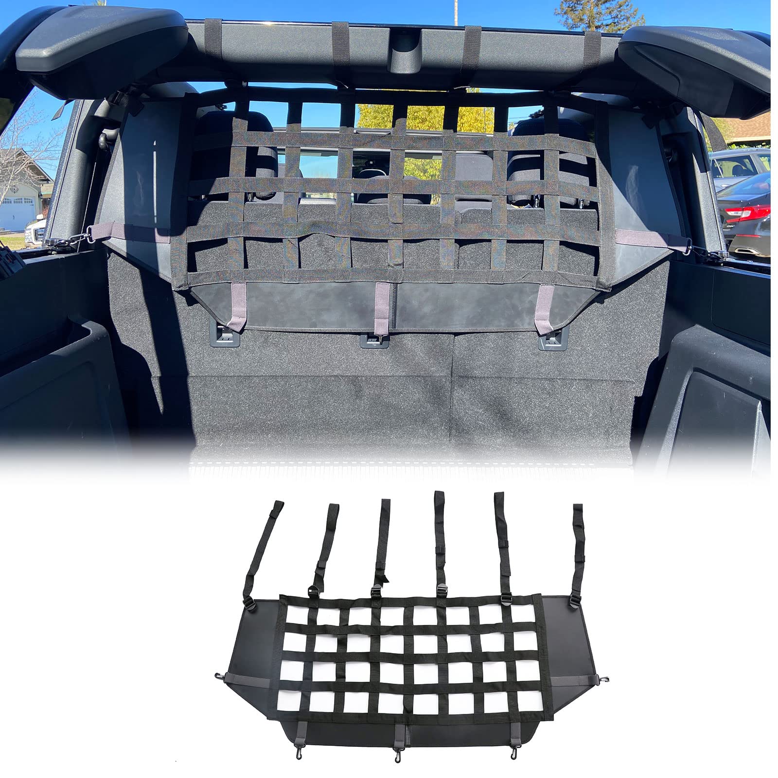 GBmall Bronco Pet Net Barrier,Safety Mesh Dog Divider Rear Seat Trunk