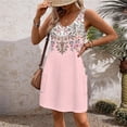 thumbnail image 2 of JULMCOMO Womens Summer Dresses Casual V Neck Spring T Shirt Dress Ethnic Print Beach Cover Up Sleeveless Sundress with Pocket, 2 of 6