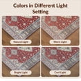 thumbnail image 7 of Design&I 8'x10' Washable Area Rug Assorted Boho Vintage Border Door Mongolian Checkered Nylon Hallway for Dining Room, Large Office, Lounge, Snag-Free, 7 of 7