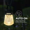 thumbnail image 3 of Home Zone Security Solar Crackle Glass Solar Lanterns Light, 10 Lumens 3000K LED, 2-Pack, Black, 3 of 8
