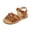 Brown, variant on Toddler Girls Sandals Soft Rubber Flats Summer Baby Flower Girl Shoes. (Red, 4-4.5 Years)
