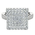 thumbnail image 4 of 0.90 CT TW Square Halo with Princess& Filigree Cluster Ring 14K White Gold (G,SI), 4 of 5