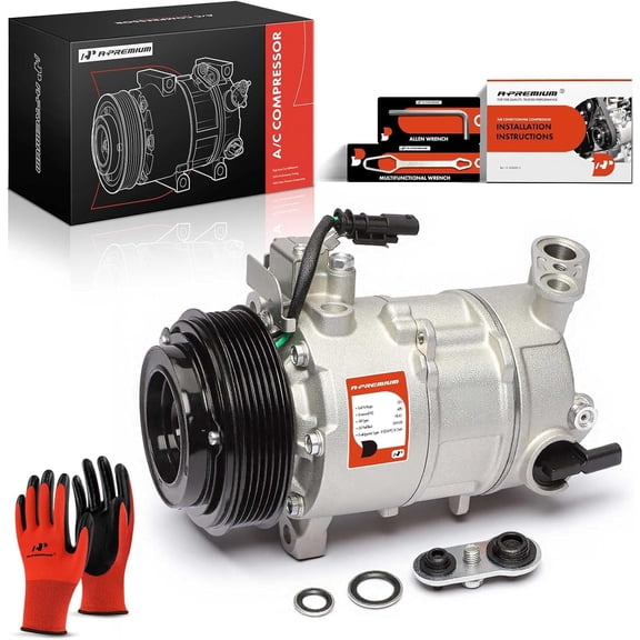 A-Premium AC Compressor with Clutch Compatible with Cadillac ATS 2013-2015 CTS 2014-2015 V6 3.6L