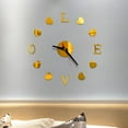 thumbnail image 3 of DIY Wall Clock 3D Mirror Surface Sticker Home Office Decor Clock, 3 of 3