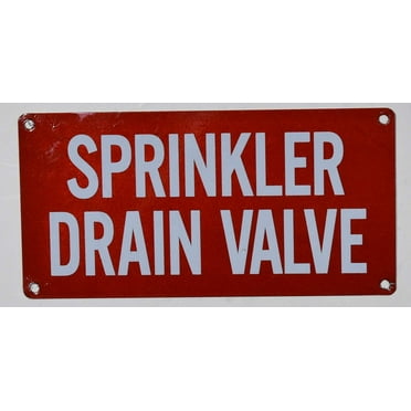 Sprinkler Drain Valve Sign (Aluminium Reflective !!!, RED 3X6)(ref-2022-4)