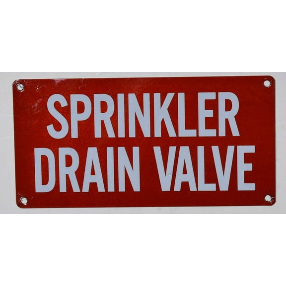 Sprinkler Drain Valve Sign (Aluminium Reflective !!!, RED 3X6)(ref-2022-4)
