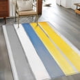 thumbnail image 2 of Abstract Stripe Area&nbsp;Rug 2.7x5ft Yellow Blue Grey Gradient Non-Slip&nbsp;Washable Square&nbsp;Rugs Soft Felt Indoor Floor Mat for Bedroom Kitchen Living Room Bathroom, 2 of 9