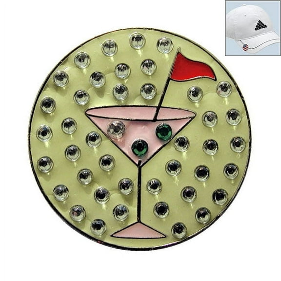 Navika Swarovski Crystal Golf Ball Marker & Hat Clip - Pink Martini