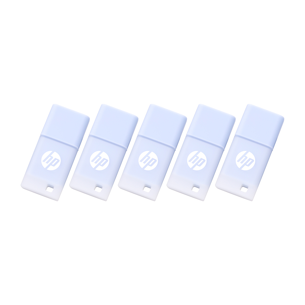 HP 32GB v168 USB 2.0 Delicate Blue Flash Drive – Reliable Portable Storage to Store, Transfer, & Protect Important Data, 5-Pack