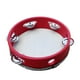 thumbnail image 1 of Pandereta de madera con cascabeles, tambor de mano, instrumento musical de percusión educativo para niños, 7 pulgadas, color rojo, 1 of 12