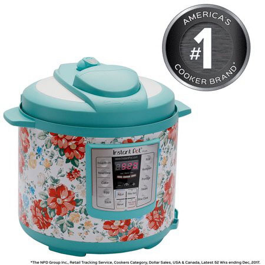 The Pioneer Woman Instant Pot LUX60 6 Qt Vintage Floral 6-in-1 Multi-Use Programmable Pressure Cooker, Slow Cooker, Rice Cooker, Saute, Steamer, and Warmer - image 4 of 12