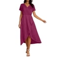 thumbnail image 5 of CIENVNSTG Maxi Dress for Women Solided Color Long Comfortable Holiday Dress Elegant Versatile Party Dress, 5 of 5