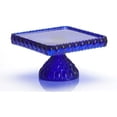 thumbnail image 3 of Mosser Glass Elizabeth Square Cake Plate Stand in Cobalt Blue, 3 of 6