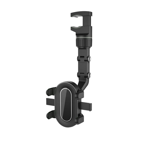 Multifunctional Car Rearview Mirror Phone Mount Holder with 360 Rotation Adjustable Clip for GPS Navigation Universal Fit for iPhone Samsung Smartphones in Vehicle Kitchen Bedroom