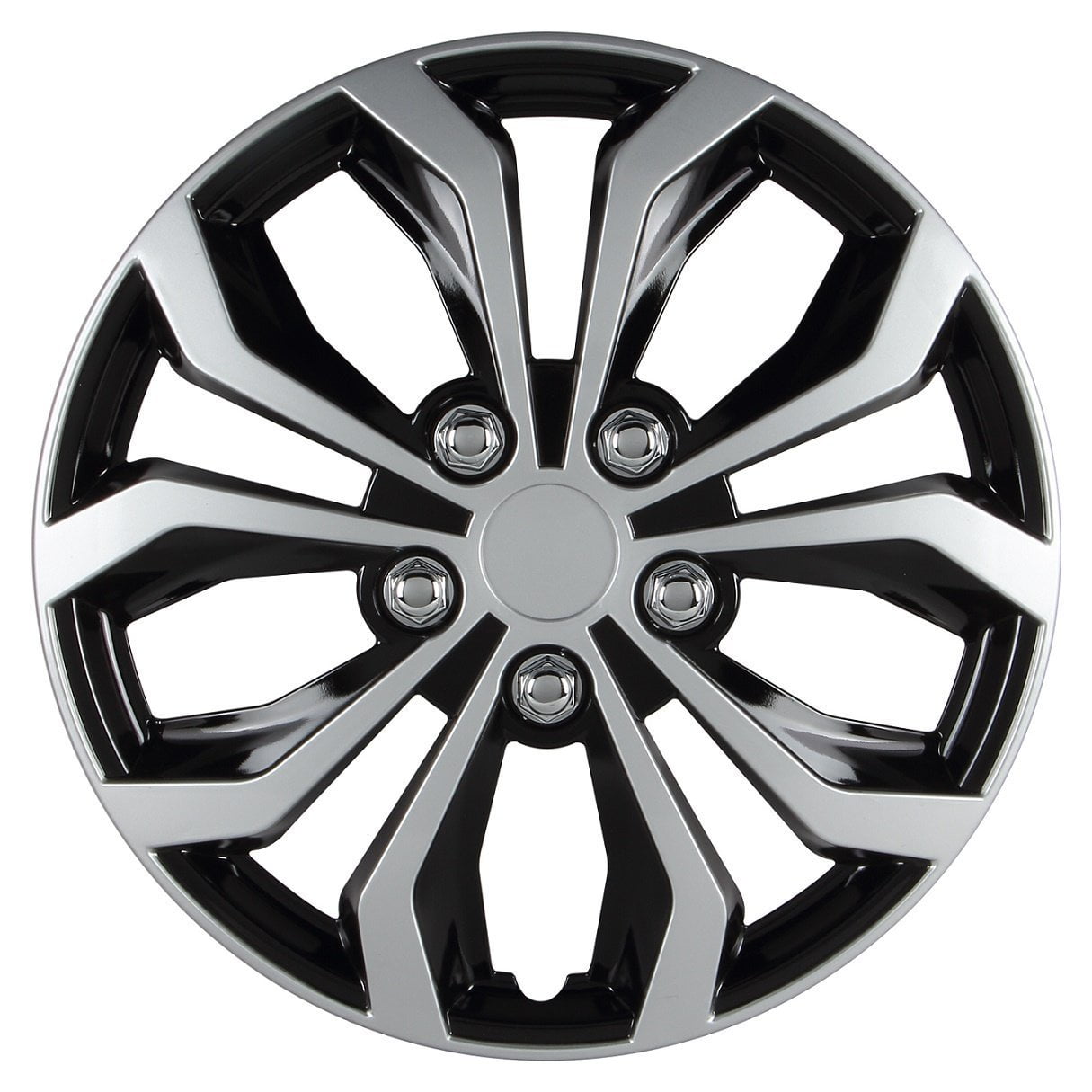 Set of 4 Pilot Automotive WH525-14S-BX 5 Lug Silver 14 Wheel Cover,