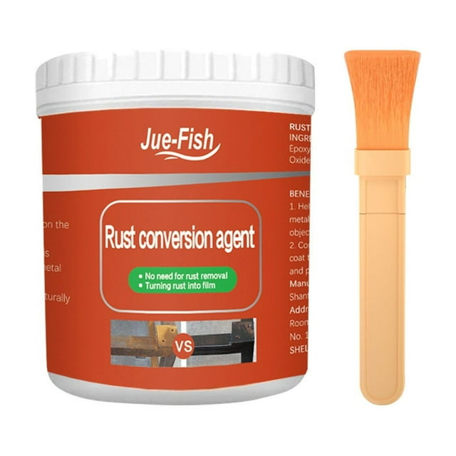 FHBVT Convertisseur de Rouille pour Métal 10.7oz, Détachant de Rouille pour Voitures, Brosse pour Surfaces en Acier et Métal Incluse pour Application Facile, Protection Durable, Prévient la Rouille Future, Idéal pour Usage Domestique