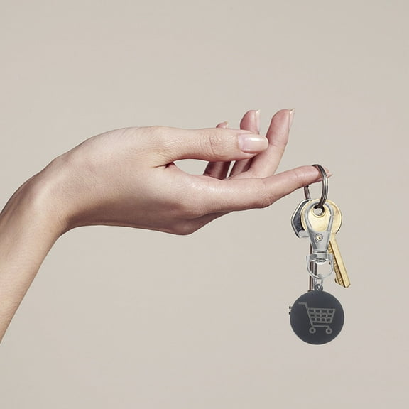 NIAIZEK 3-Pack Black Metal Shopping Cart Tokens Key Keychain Practical for Everyday Use