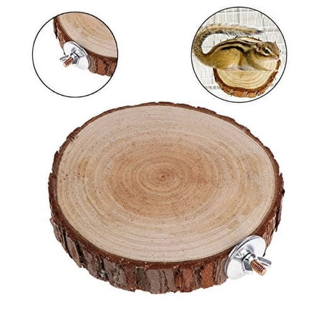 Parrot Pet Bird Cage Chew Toy Natural Wood Stand Platform for Parakeet Cockatiel,5-7cm
