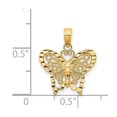 thumbnail image 7 of 14k Yellow Gold Diamond-cut Butterfly Charm Pendant, 7 of 7