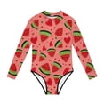 thumbnail image 4 of Cethrio Girls' One Piece Swimwear, Long Sleeve Surfing Beach Fashion Kids Bathing Suit Multicolor Size 10-12, 4 of 6