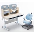 thumbnail image 1 of Children Kids Multifunctional Adjustable Study Desk with Double-Winged Swivel Chair - Blue, 1 of 5
