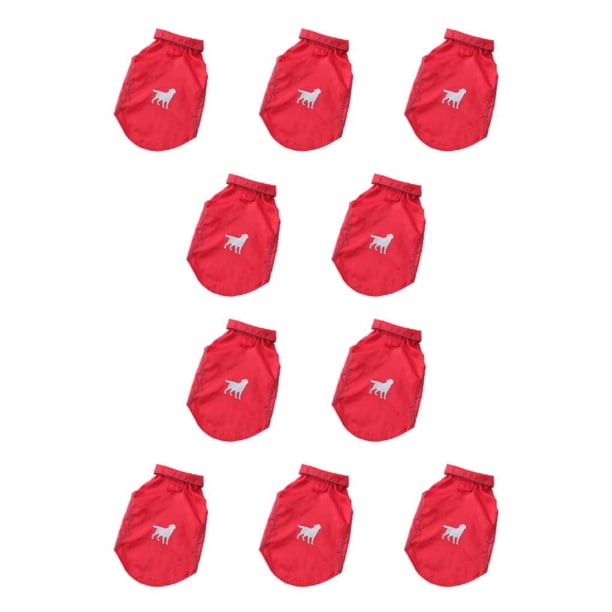 Greeniant Chubasquero impermeable para perros, elegante, fácil de limpiar, cómodo, revestimiento impermeable, chubasquero para perros rojo S rojo S 10Conjunto