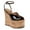 Black, variant on YDN Women's Peep Toe Wedge High Heels Buckled Ankle Strap Sandals Platform Cork Heel Shoes Themed Party Evening Size 7 Green