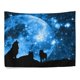 thumbnail image 2 of ABPHQTO Lobo bosque árbol noche luna nebulosa universo galaxia tapiz decoración de pared sala de estar dormitorio tapices DIY 150x225 cm, 2 of 3