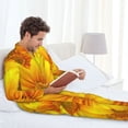 thumbnail image 6 of Honeii 3D Sunflowers Pattern Mens Pajamas Set,2pcs Men's Lounge Long Sleeve Sleep Shirt and Pajama Bottoms Sleepwear Set,Mens Pjs Sets-Medium, 6 of 7