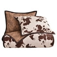 thumbnail image 4 of Paseo Road Elsa Cowhide 3 Piece Brown Cow Print Reversible Cotton Quilt Set, Western Bedding, King, 4 of 7