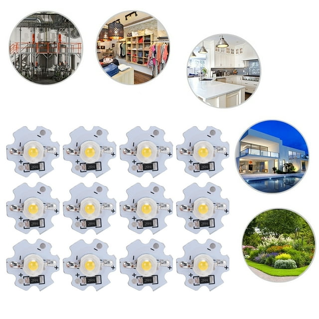 Robusto y Duradero, Alto Brillo, Bajo Consumo de Energía, 3 W, 5 V, 25 Chips de Luz para Accesorios de Iluminació de Bricolaje, Linternas, Focos y Más, Base de Aluminio,