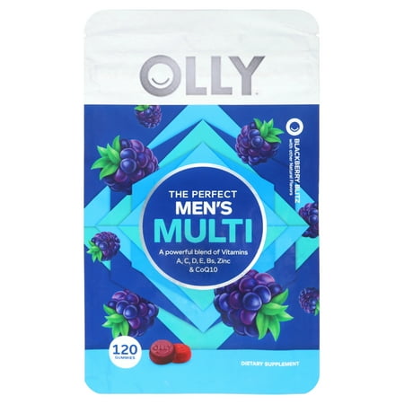 OLLY Men's Multivitamin Gummy, Vitamins A, C, D, E, B, Zinc, Blackberry Flavor, 120 Ct