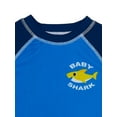 Baby Shark Toddler Boy Long Sleeve Rashguard and Swim Trunks Set, 2