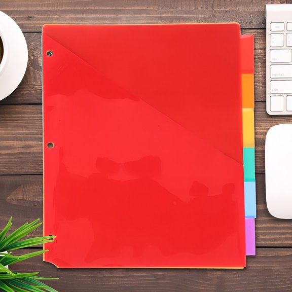 CCOCC 2026 New 6Pcs Tab Binder Dividers 3 Ring Plastic Binder Dividers with Tabs Multicolor Notebook Dividers for 3 Ring Binders A4 Letter Size for Office,School,Home,Study