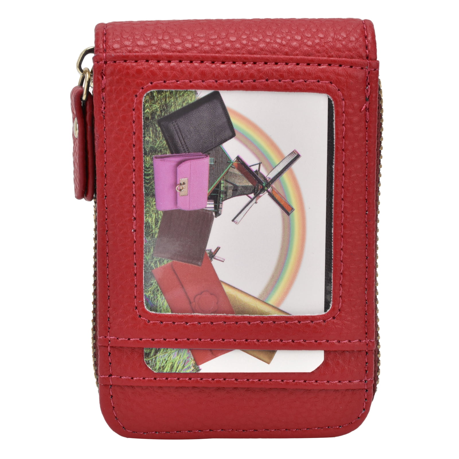Domqga Card Holder,Credit Card Bag with Zipper Fashionable Mini