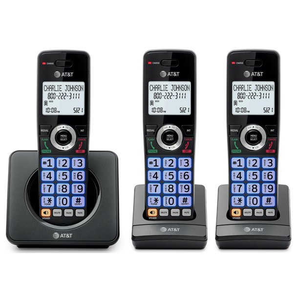 Teléfono fijo AT&T GL2101-31 con 3 auriculares y bloqueador de llamadas