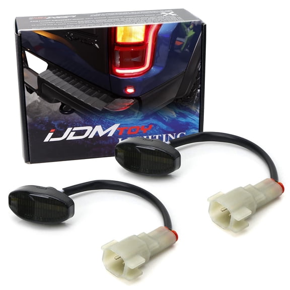 Smoked Lens Red Full LED Rear Below Taillamp Side Marker Light Kit For 2017-2020 Ford Raptor, Powered by 12-SMD LED, Replace OEM Sidemarkers