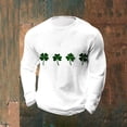 thumbnail image 3 of LEKWK St Patricks Day Sweatshirt Women Elbow Shamrock Print Long Sleeve Tops Round Neck Casual Tops Irish Collar Detail Lounge Wear, 3 of 3