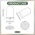 thumbnail image 2 of 12Pcs Glass Dome Cover Decorative Display Case Cloche Bell Jar Terrarium with Alloy Findings Silver 35x22mm Hole: 2mm Inner Diameter: 16.5mm, 2 of 5