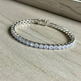 thumbnail image 5 of Moonstone Tennis Bracelet for woman 925 Silver Handmade Link Jewelry, 4mm Moonstone Cuff Bracelet, June Birthstone Bracelet, Gift for her, 5 of 5