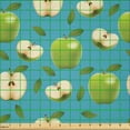 thumbnail image 2 of Ambesonne Fruits Fabric by the Yard Microfiber, Raw Granny Smith, 1 Yard, Apple Green Teal, 2 of 2