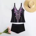 thumbnail image 2 of Vintage Floral Printed Bathing Suits for Women 2025 Plus Size Sexy 2PC Swimsuit Flowy Tankini Swimwear for Summer, 2 of 4